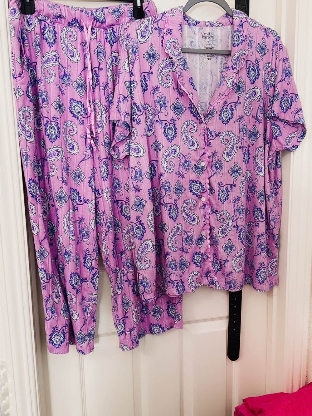 croft & barrow Lavender Paisley Button-Front Pajama Set